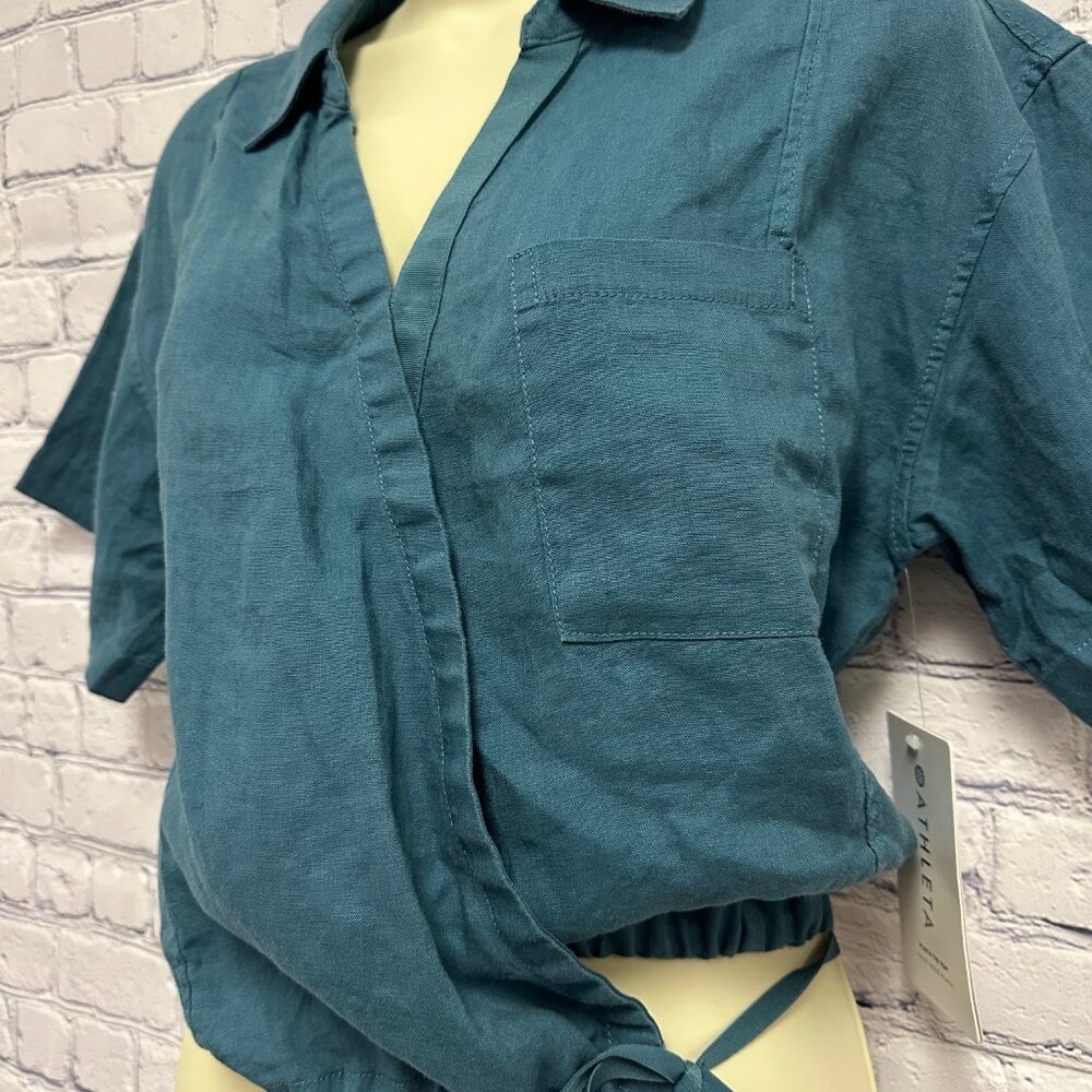 Athleta Playa Tie Top Teal Women's Size Medium - Picture 4 of 10